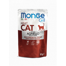 MONGE Cat Grill Pouch Lamb МОНЖ влажный корм для кошек с ягненком (Пауч)